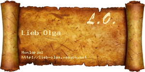 Lieb Olga névjegykártya